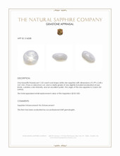1.03 Ct. White Star Sapphire from Ceylon (Sri Lanka) Appraisal