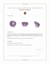 1.01 Ct. Purple Star Sapphire from Ceylon (Sri Lanka) Appraisal