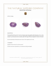 0.72 Ct. Purple Star Sapphire from Ceylon (Sri Lanka) Appraisal