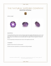 0.65 Ct. Purple Star Sapphire from Ceylon (Sri Lanka) Appraisal