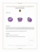 0.63 Ct. Purple Star Sapphire from Ceylon (Sri Lanka) Appraisal