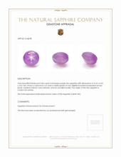 0.60 Ct. Purple Star Sapphire from Ceylon (Sri Lanka) Appraisal