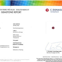 2.08 Ct. Padparadscha Sapphire from Madagascar Scan Report