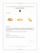 1.96 Ct. Yellowish Orange Sapphire from Ceylon (Sri Lanka) Appraisal