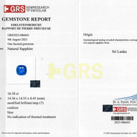 16.58 Ct. Blue Sapphire from Ceylon (Sri Lanka) Scan Report