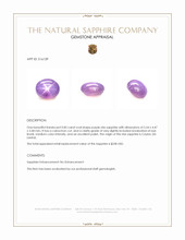 0.85 Ct. Purple Star Sapphire from Ceylon (Sri Lanka) Appraisal