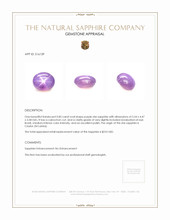 0.85 Ct. Purple Star Sapphire from Ceylon (Sri Lanka) Appraisal
