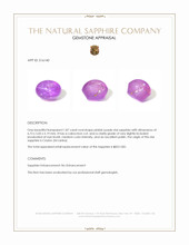 1.87 Ct. Pinkish Purple Star Sapphire from Ceylon (Sri Lanka) Appraisal