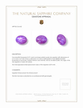 0.97 Ct. Pinkish Purple Star Sapphire from Ceylon (Sri Lanka) Appraisal