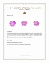 0.70 Ct. Purplish Pink Star Sapphire from Ceylon (Sri Lanka) Appraisal