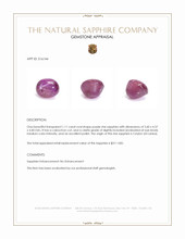 1.11 Ct. Purple Star Sapphire from Ceylon (Sri Lanka) Appraisal