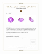 1.05 Ct. Purple Star Sapphire from Ceylon (Sri Lanka) Appraisal