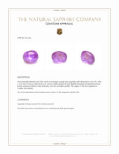 0.96 Ct. Purple Star Sapphire from Ceylon (Sri Lanka) Appraisal