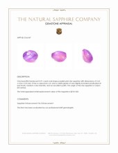 0.91 Ct. Purplish Pink Star Sapphire from Ceylon (Sri Lanka) Appraisal