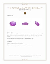 0.77 Ct. Purple Star Sapphire from Ceylon (Sri Lanka) Appraisal