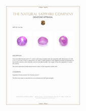 0.77 Ct. Purplish Pink Star Sapphire from Ceylon (Sri Lanka) Appraisal