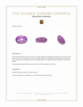 0.70 Ct. Purple Star Sapphire from Ceylon (Sri Lanka) Appraisal
