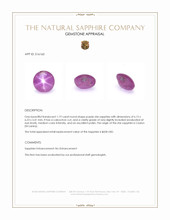 1.19 Ct. Purple Star Sapphire from Ceylon (Sri Lanka) Appraisal