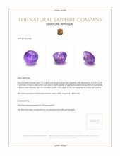 1.71 Ct. Purple Star Sapphire from Ceylon (Sri Lanka) Appraisal