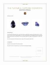 0.85 Ct. Purplish Blue Sapphire from Ceylon (Sri Lanka) Appraisal
