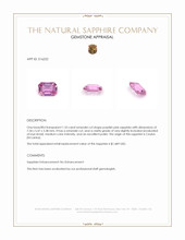1.33 Ct. Purplish Pink Sapphire from Ceylon (Sri Lanka) Appraisal