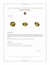 1.36 Ct. Yellowish Brown Sapphire from Ceylon (Sri Lanka) Appraisal