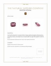 1.64 Ct. Purplish Pink Sapphire from Ceylon (Sri Lanka) Appraisal