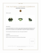 1.25 Ct. Yellowish Green Sapphire from Madagascar Appraisal
