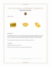 1.16 Ct. Yellow Sapphire from Ceylon (Sri Lanka) Appraisal