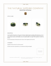 1.90 Ct. Yellowish Green Sapphire from Ceylon (Sri Lanka) Appraisal