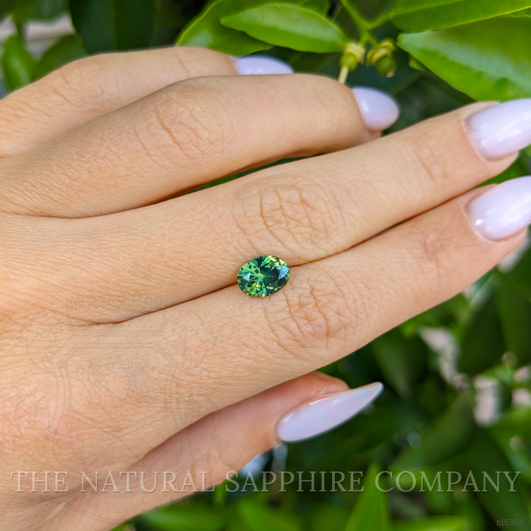 1.90 Ct. Yellowish Green Sapphire from Ceylon (Sri Lanka)