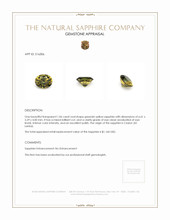 1.06 Ct. Greenish Yellow Sapphire from Ceylon (Sri Lanka) Appraisal