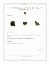 1.30 Ct. Green Sapphire from Ceylon (Sri Lanka) Appraisal