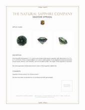 1.21 Ct. Bluish Green Sapphire from Tanzania Appraisal