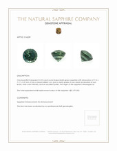 2.22 Ct. Bluish Green Sapphire from Madagascar Appraisal