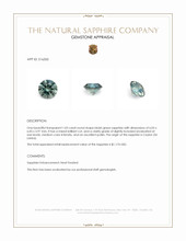 1.03 Ct. Bluish Green Sapphire from Ceylon (Sri Lanka) Appraisal