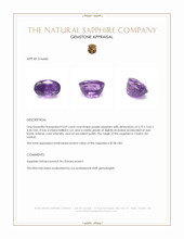 0.69 Ct. Purple Sapphire from Ceylon (Sri Lanka) Appraisal