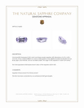0.85 Ct. Purple Sapphire from Ceylon (Sri Lanka) Appraisal
