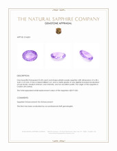 0.58 Ct. Pinkish Purple Sapphire from Ceylon (Sri Lanka) Appraisal