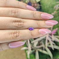 0.76 Ct. Pinkish Purple Sapphire from Ceylon (Sri Lanka) Life Style