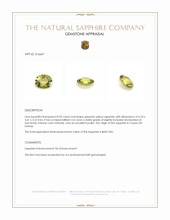 0.95 Ct. Greenish Yellow Sapphire from Ceylon (Sri Lanka) Appraisal