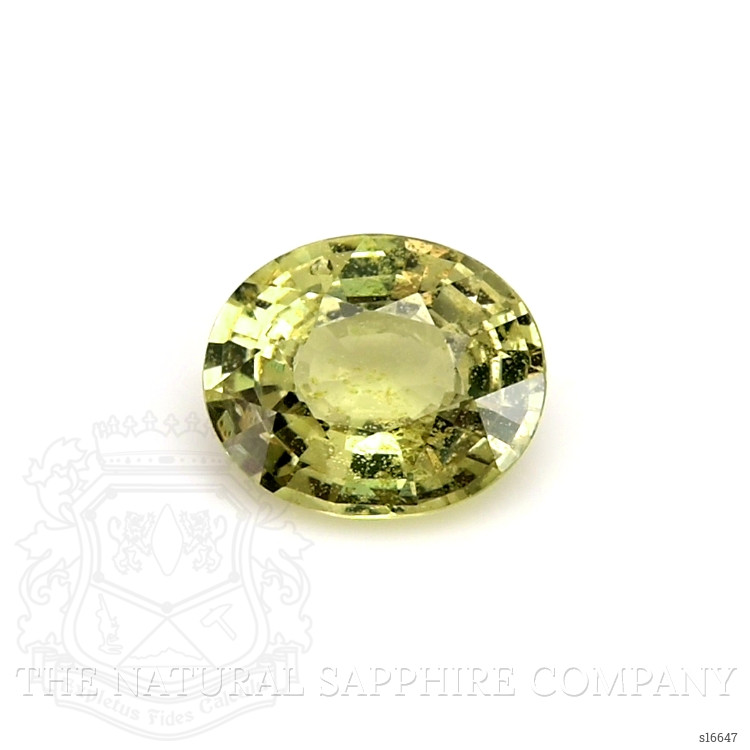 0.95 Ct. Greenish Yellow Sapphire from Ceylon (Sri Lanka)