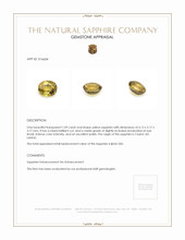 1.09 Ct. Yellow Sapphire from Ceylon (Sri Lanka) Appraisal