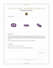 0.87 Ct. Purple Sapphire from Ceylon (Sri Lanka) Appraisal