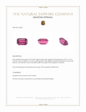2.09 Ct. Purplish Pink Sapphire from Tanzania Appraisal