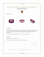 2.03 Ct. Purplish Pink Sapphire from Madagascar Appraisal