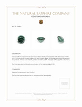0.66 Ct. Bluish Green Sapphire from Montana Appraisal