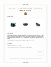 0.74 Ct. Bluish Green Sapphire from Ceylon (Sri Lanka) Appraisal