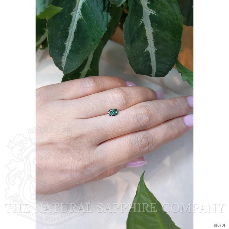 0.74 Ct. Bluish Green Sapphire from Ceylon (Sri Lanka)