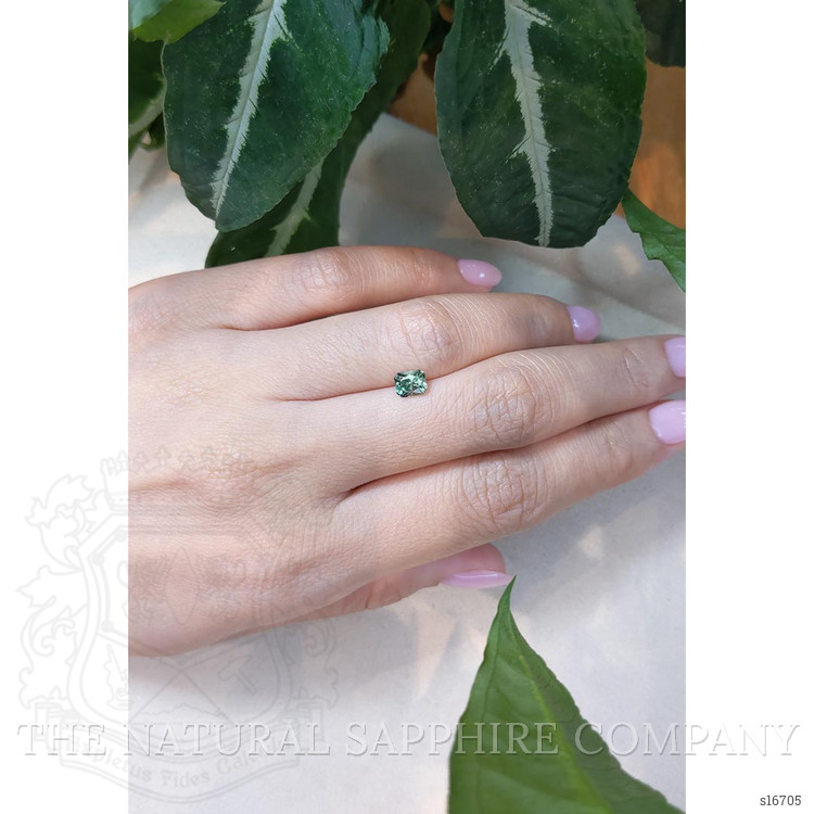 0.78 Ct. Bluish Green Sapphire from Montana